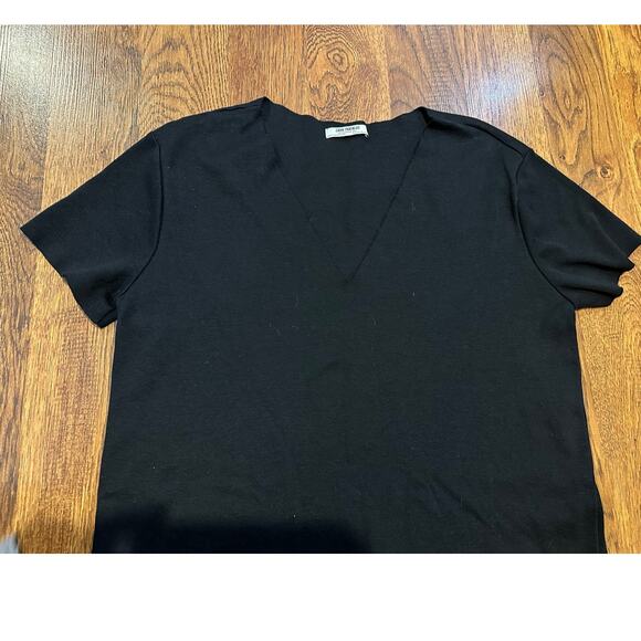 Zara Trafaluc Knit V Neck Shift Dress – Black, Size Small Minimalist Chic - Picture 3 of 8